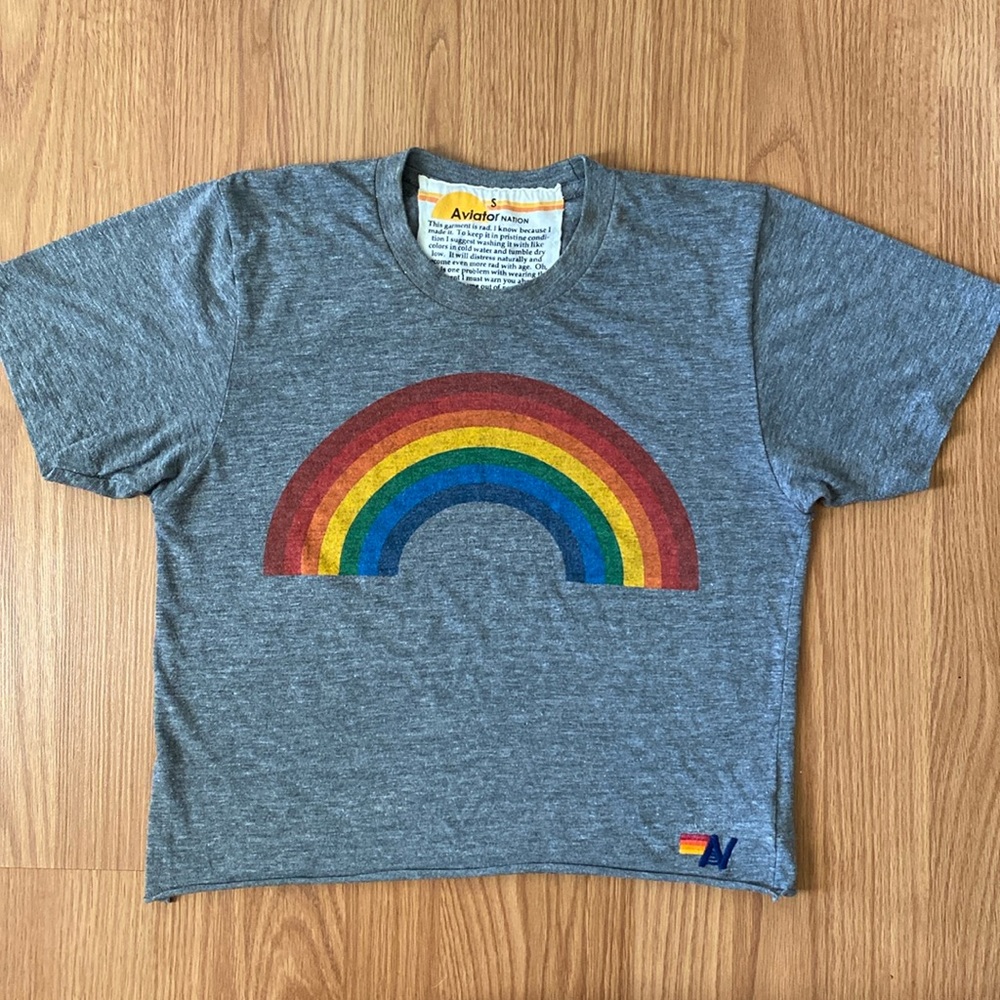 ❤️ Aviator Nation Rainbow Tee Size Small